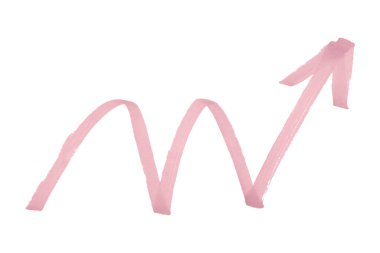 beyaz arkaplanda izole edilmiş pembe oklar