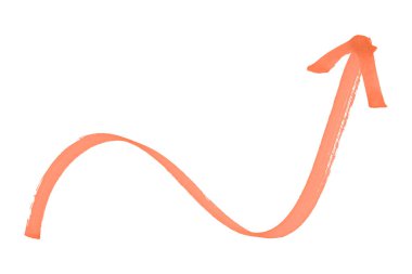 Beyaz arkaplanda turuncu oklar izole edildi