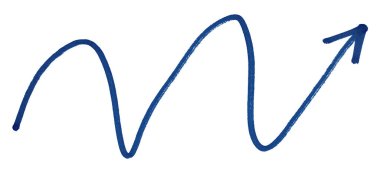 Beyaz arkaplanda mavi oklar izole edildi