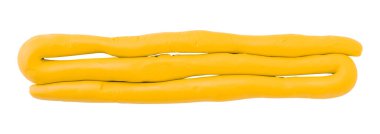 Sarı plastisite beyaz arka plan üzerinde izole