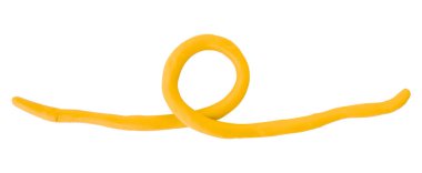 Sarı plastisite beyaz arka plan üzerinde izole