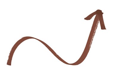 Beyaz arkaplanda kahverengi oklar izole edildi