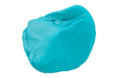 Açık mavi plastiğin beyaz arkaplanda izole edilmiş hali.