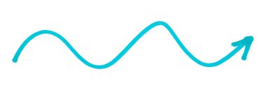 Açık mavi oklar beyaz arkaplanda izole edildi.