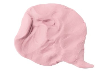 Beyaz arkaplanda izole edilmiş pembe konuşma kabarcığı plastiği