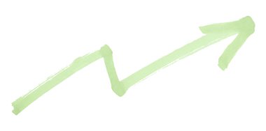 Beyaz arkaplanda yeşil oklar izole edildi