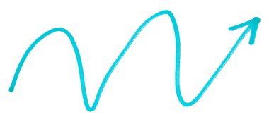 Açık mavi oklar beyaz arkaplanda izole edildi.