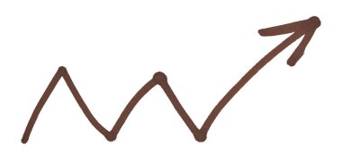 Beyaz arkaplanda kahverengi oklar izole edildi