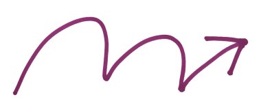 Beyaz arkaplanda izole edilmiş koyu mor oklar.