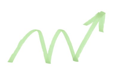 Beyaz arkaplanda yeşil oklar izole edildi