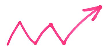 beyaz arkaplanda izole edilmiş pembe oklar