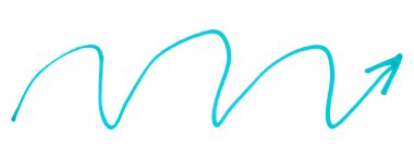 Açık mavi oklar beyaz arkaplanda izole edildi.