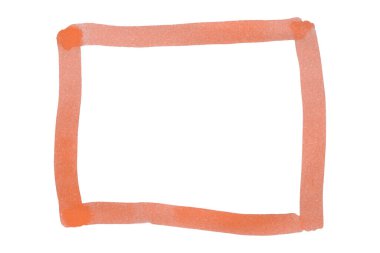 Orange frame isolated on white background
