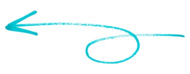 Açık mavi oklar beyaz arkaplanda izole edildi.