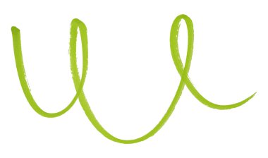 Beyaz arkaplanda yeşil fırça izole edildi.