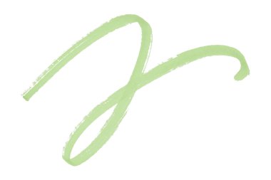 Beyaz arkaplanda yeşil fırça izole edildi.