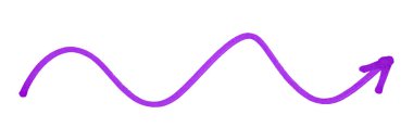 beyaz arkaplanda izole edilmiş mor oklar