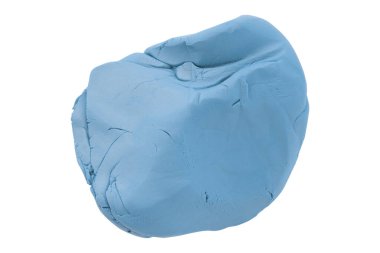 Açık mavi plastiğin beyaz arkaplanda izole edilmiş hali.