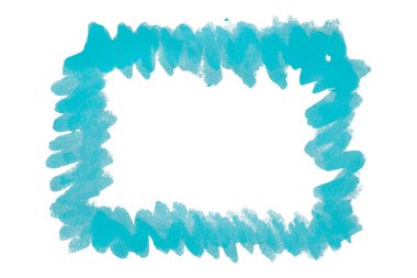 Açık mavi çerçeve beyaz arkaplanda izole edildi.