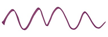 Beyaz arkaplanda koyu mor fırça darbeleri izole.