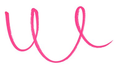 Pembe fırça beyaz arkaplanda izole edildi.