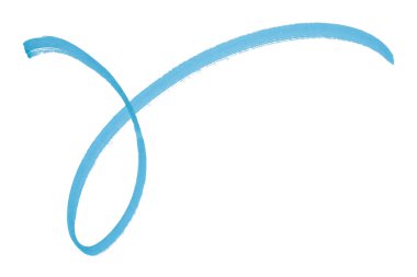 Açık mavi fırça darbeleri beyaz arkaplanda izole.