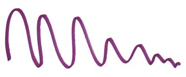 Beyaz arkaplanda koyu mor fırça darbeleri izole.