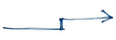 Beyaz arka plan üzerinde izole mavi ok