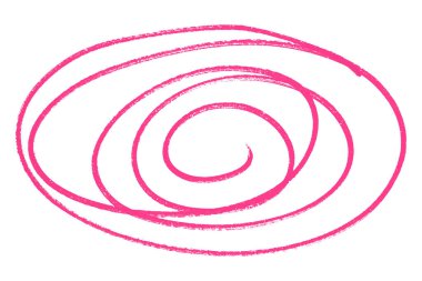 Pembe yuvarlak fırça beyaz arkaplanda izole.