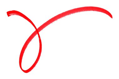 Kırmızı fırça beyaz arkaplanda izole edildi.