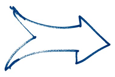 Beyaz arka plan üzerinde izole mavi ok