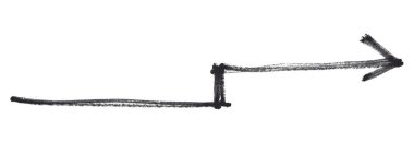 Beyaz arkaplanda siyah ok izole edildi