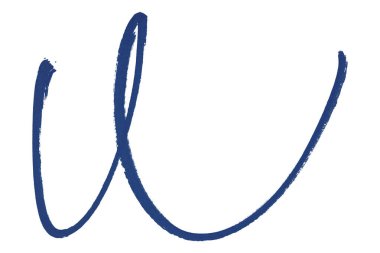 Mavi fırça beyaz arkaplanda izole edildi.