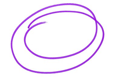 Mor yuvarlak fırça beyaz arkaplanda izole edildi.