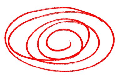 Beyaz arkaplanda kırmızı yuvarlak fırça izole.