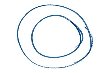 Mavi yuvarlak fırça beyaz arkaplanda izole.