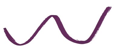 Beyaz arkaplanda koyu mor fırça darbeleri izole.