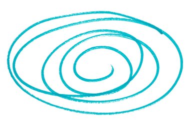 Açık mavi yuvarlak fırça beyaz arkaplanda izole.