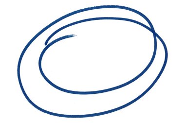 Mavi yuvarlak fırça beyaz arkaplanda izole.