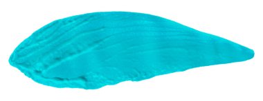 Açık mavi boya fırçası beyaz arkaplanda izole edilmiş. Suluboya