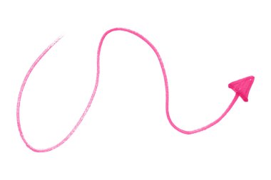 Pink arrow isolated on white background
