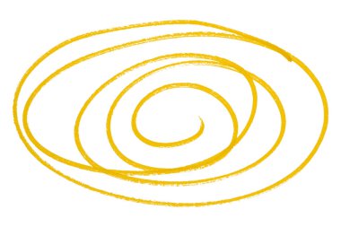 Sarı yuvarlak fırça beyaz arkaplanda izole edildi.