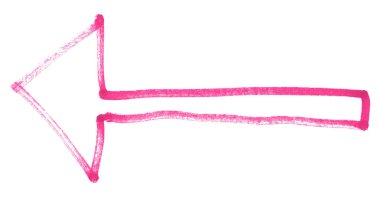 Pink arrow isolated on white background