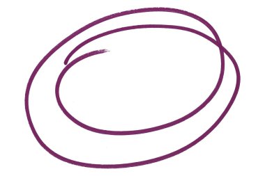 Beyaz arkaplanda koyu mor yuvarlak fırça.