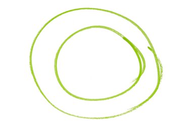 Beyaz arkaplanda yeşil yuvarlak fırça izole.