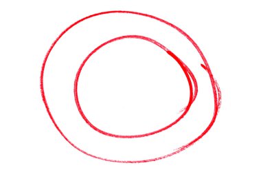 Beyaz arkaplanda kırmızı yuvarlak fırça izole.