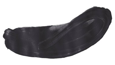 Beyaz arka planda siyah ve gri fırça darbeleri izole. Suluboya