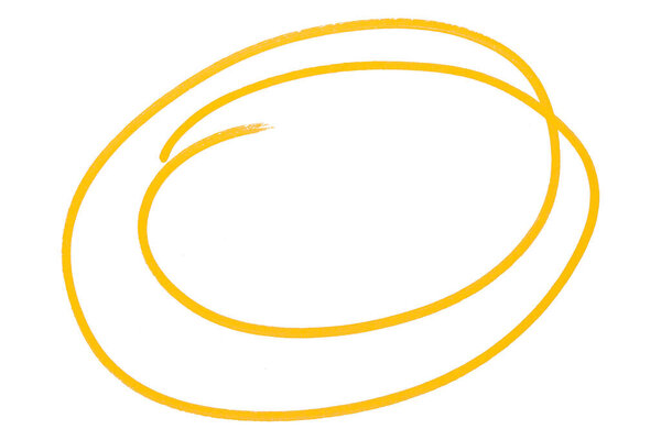 Yellow round brush isolated on white background.