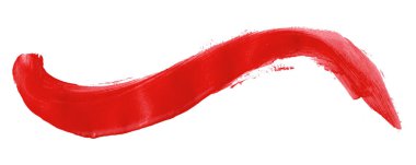 Kırmızı fırça beyaz arkaplanda izole edilmiş. Suluboya
