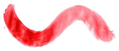 Kırmızı fırça beyaz arkaplanda izole edilmiş. Suluboya